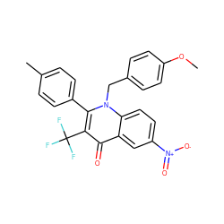 COc1ccc(Cn2c(-c3ccc(C)cc3)c(C(F)(F)F)c(=O)c3cc([N+](=O)[O-])ccc32)cc1 ZINC001772570865