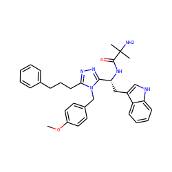 COc1ccc(Cn2c(CCCc3ccccc3)nnc2[C@@H](Cc2c[nH]c3ccccc23)NC(=O)C(C)(C)N)cc1 ZINC000028636247