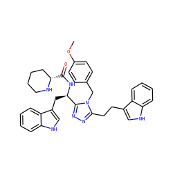 COc1ccc(Cn2c(CCc3c[nH]c4ccccc34)nnc2[C@@H](Cc2c[nH]c3ccccc23)NC(=O)[C@H]2CCCCN2)cc1 ZINC000014970544