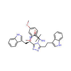 COc1ccc(Cn2c(CCc3c[nH]c4ccccc34)nnc2[C@@H](Cc2c[nH]c3ccccc23)NC(=O)C(C)(C)N)c(OC)c1 ZINC000036349229