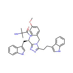 COc1ccc(Cn2c(CCc3c[nH]c4ccccc34)nnc2[C@@H](Cc2c[nH]c3ccccc23)NC(=O)C(C)(C)N)cc1 ZINC000014970378