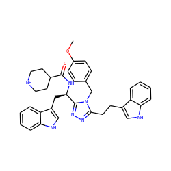 COc1ccc(Cn2c(CCc3c[nH]c4ccccc34)nnc2[C@@H](Cc2c[nH]c3ccccc23)NC(=O)C2CCNCC2)cc1 ZINC000014970564