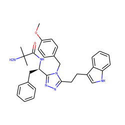 COc1ccc(Cn2c(CCc3c[nH]c4ccccc34)nnc2[C@@H](Cc2ccccc2)NC(=O)C(C)(C)N)cc1 ZINC000028978006