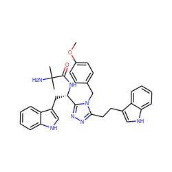 COc1ccc(Cn2c(CCc3c[nH]c4ccccc34)nnc2[C@H](Cc2c[nH]c3ccccc23)NC(=O)C(C)(C)N)cc1 ZINC000028977882