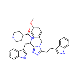 COc1ccc(Cn2c(CCc3c[nH]c4ccccc34)nnc2[C@H](Cc2c[nH]c3ccccc23)NC(=O)C2CCNCC2)cc1 ZINC000028978238