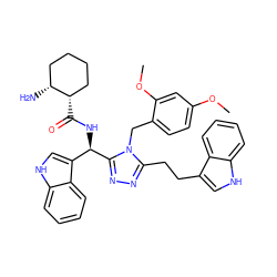 COc1ccc(Cn2c(CCc3c[nH]c4ccccc34)nnc2[C@H](NC(=O)[C@H]2CCCC[C@H]2N)c2c[nH]c3ccccc23)c(OC)c1 ZINC000028973216