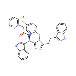 COc1ccc(Cn2c(CCc3c[nH]c4ccccc34)nnc2[C@H](NC(=O)Cc2ccccn2)c2c[nH]c3ccccc23)cc1 ZINC000028973122