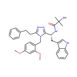 COc1ccc(Cn2c(CCc3ccccc3)nnc2[C@@H](Cc2c[nH]c3ccccc23)NC(=O)C(C)(C)N)c(OC)c1 ZINC000036349236