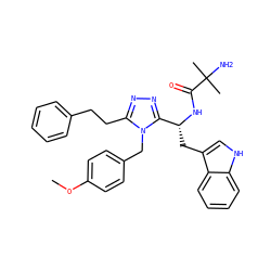 COc1ccc(Cn2c(CCc3ccccc3)nnc2[C@@H](Cc2c[nH]c3ccccc23)NC(=O)C(C)(C)N)cc1 ZINC000028636892