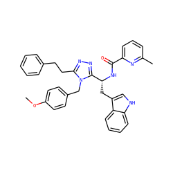 COc1ccc(Cn2c(CCc3ccccc3)nnc2[C@@H](Cc2c[nH]c3ccccc23)NC(=O)c2cccc(C)n2)cc1 ZINC000473167007