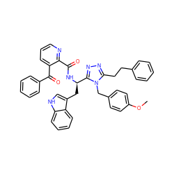 COc1ccc(Cn2c(CCc3ccccc3)nnc2[C@@H](Cc2c[nH]c3ccccc23)NC(=O)c2ncccc2C(=O)c2ccccc2)cc1 ZINC000473119680