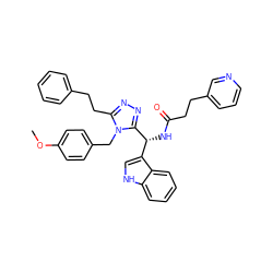 COc1ccc(Cn2c(CCc3ccccc3)nnc2[C@H](NC(=O)CCc2cccnc2)c2c[nH]c3ccccc23)cc1 ZINC000028973182