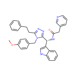 COc1ccc(Cn2c(CCc3ccccc3)nnc2[C@H](NC(=O)Cc2cccnc2)c2c[nH]c3ccccc23)cc1 ZINC000028973169