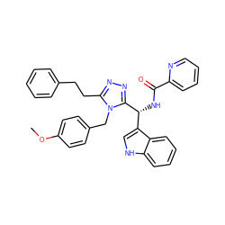 COc1ccc(Cn2c(CCc3ccccc3)nnc2[C@H](NC(=O)c2ccccn2)c2c[nH]c3ccccc23)cc1 ZINC000028973068