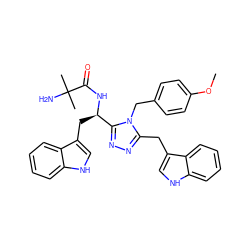 COc1ccc(Cn2c(Cc3c[nH]c4ccccc34)nnc2[C@@H](Cc2c[nH]c3ccccc23)NC(=O)C(C)(C)N)cc1 ZINC000028636477