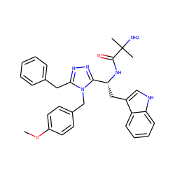 COc1ccc(Cn2c(Cc3ccccc3)nnc2[C@@H](Cc2c[nH]c3ccccc23)NC(=O)C(C)(C)N)cc1 ZINC000028636642