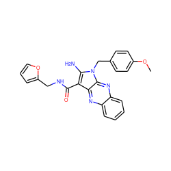 COc1ccc(Cn2c(N)c(C(=O)NCc3ccco3)c3nc4ccccc4nc32)cc1 ZINC000003311026