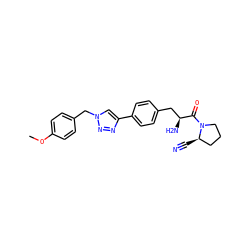 COc1ccc(Cn2cc(-c3ccc(C[C@H](N)C(=O)N4CCC[C@H]4C#N)cc3)nn2)cc1 ZINC000096283307