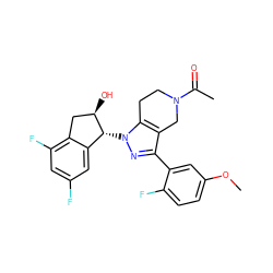 COc1ccc(F)c(-c2nn([C@@H]3c4cc(F)cc(F)c4C[C@H]3O)c3c2CN(C(C)=O)CC3)c1 ZINC000206888178