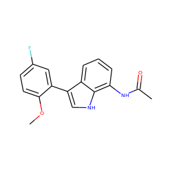 COc1ccc(F)cc1-c1c[nH]c2c(NC(C)=O)cccc12 ZINC000473097081