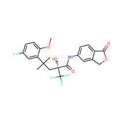 COc1ccc(F)cc1C(C)(C)C[C@@](O)(C(=O)Nc1ccc2c(c1)COC2=O)C(F)(F)F ZINC000028526448
