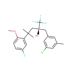 COc1ccc(F)cc1C(C)(C)C[C@@](O)(Cc1cc(C)cc(Cl)c1)C(F)(F)F ZINC000028862497