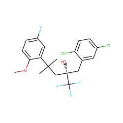 COc1ccc(F)cc1C(C)(C)C[C@@](O)(Cc1cc(Cl)ccc1Cl)C(F)(F)F ZINC000028862481