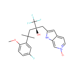 COc1ccc(F)cc1C(C)(C)C[C@@](O)(Cc1cc2cc[n+]([O-])cc2[nH]1)C(F)(F)F ZINC000064415759