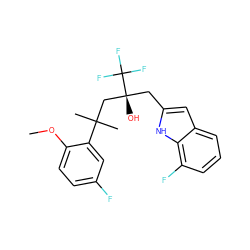 COc1ccc(F)cc1C(C)(C)C[C@@](O)(Cc1cc2cccc(F)c2[nH]1)C(F)(F)F ZINC000038412510