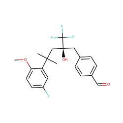 COc1ccc(F)cc1C(C)(C)C[C@@](O)(Cc1ccc(C=O)cc1)C(F)(F)F ZINC000028862434