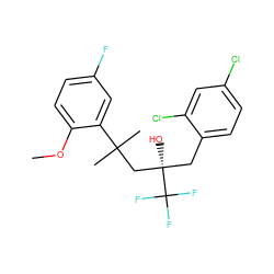 COc1ccc(F)cc1C(C)(C)C[C@@](O)(Cc1ccc(Cl)cc1Cl)C(F)(F)F ZINC000028862477