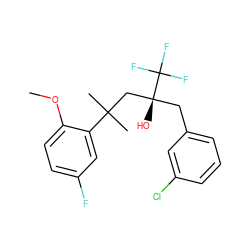 COc1ccc(F)cc1C(C)(C)C[C@@](O)(Cc1cccc(Cl)c1)C(F)(F)F ZINC000028862330