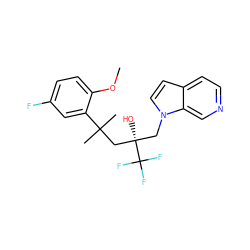 COc1ccc(F)cc1C(C)(C)C[C@@](O)(Cn1ccc2ccncc21)C(F)(F)F ZINC000064446661
