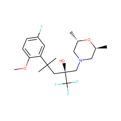 COc1ccc(F)cc1C(C)(C)C[C@](O)(CN1C[C@H](C)O[C@@H](C)C1)C(F)(F)F ZINC000034802048