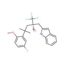 COc1ccc(F)cc1C(C)(C)C[C@](O)(Cc1cc2ccccc2[nH]1)C(F)(F)F ZINC000034270767