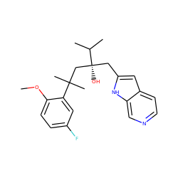 COc1ccc(F)cc1C(C)(C)C[C@](O)(Cc1cc2ccncc2[nH]1)C(C)C ZINC000035996826