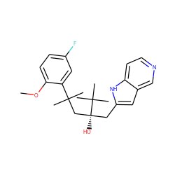 COc1ccc(F)cc1C(C)(C)C[C@](O)(Cc1cc2cnccc2[nH]1)C(C)(C)C ZINC000038268216