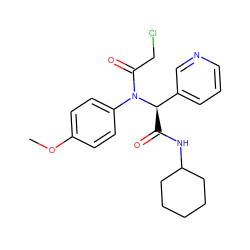 COc1ccc(N(C(=O)CCl)[C@H](C(=O)NC2CCCCC2)c2cccnc2)cc1 ZINC000017441044