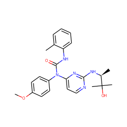 COc1ccc(N(C(=O)Nc2ccccc2C)c2ccnc(N[C@@H](C)C(C)(C)O)n2)cc1 ZINC000035879563