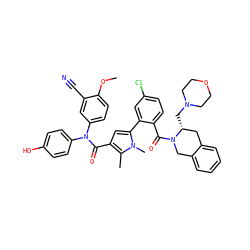 COc1ccc(N(C(=O)c2cc(-c3cc(Cl)ccc3C(=O)N3Cc4ccccc4C[C@H]3CN3CCOCC3)n(C)c2C)c2ccc(O)cc2)cc1C#N ZINC000261073356