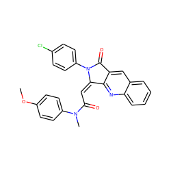 COc1ccc(N(C)C(=O)/C=C2\c3nc4ccccc4cc3C(=O)N2c2ccc(Cl)cc2)cc1 ZINC000013759893