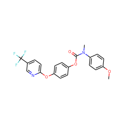 COc1ccc(N(C)C(=O)Oc2ccc(Oc3ccc(C(F)(F)F)cn3)cc2)cc1 ZINC000028826702