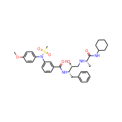 COc1ccc(N(c2cccc(C(=O)N[C@@H](Cc3ccccc3)[C@H](O)CN[C@@H](C)C(=O)NC3CCCCC3)c2)S(C)(=O)=O)cc1 ZINC000058583585