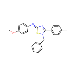 COc1ccc(N=c2nc(-c3ccc(C)cc3)n(Cc3ccccc3)s2)cc1 ZINC000334157790