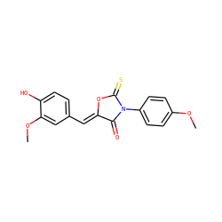 COc1ccc(N2C(=O)/C(=C/c3ccc(O)c(OC)c3)OC2=S)cc1 ZINC000084596789