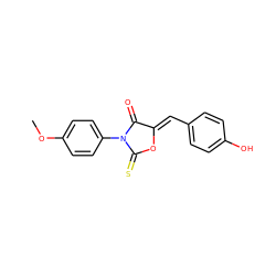 COc1ccc(N2C(=O)/C(=C/c3ccc(O)cc3)OC2=S)cc1 ZINC000084596787