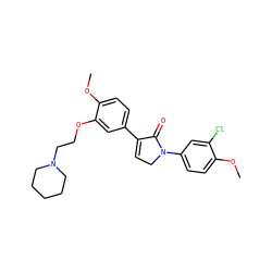 COc1ccc(N2CC=C(c3ccc(OC)c(OCCN4CCCCC4)c3)C2=O)cc1Cl ZINC000003987184