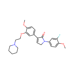 COc1ccc(N2CC=C(c3ccc(OC)c(OCCN4CCCCC4)c3)C2=O)cc1F ZINC000003987187