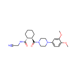 COc1ccc(N2CCN(C(=O)[C@@H]3CCCC[C@H]3C(=O)NCC#N)CC2)cc1OC ZINC000095556897