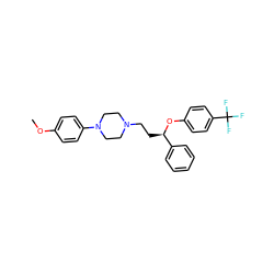 COc1ccc(N2CCN(CC[C@@H](Oc3ccc(C(F)(F)F)cc3)c3ccccc3)CC2)cc1 ZINC000013861716